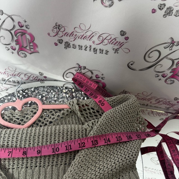 Dress cardigan grey knit crochet knitted buttons flowy waterfall comfy stretchy - Picture 6 of 16